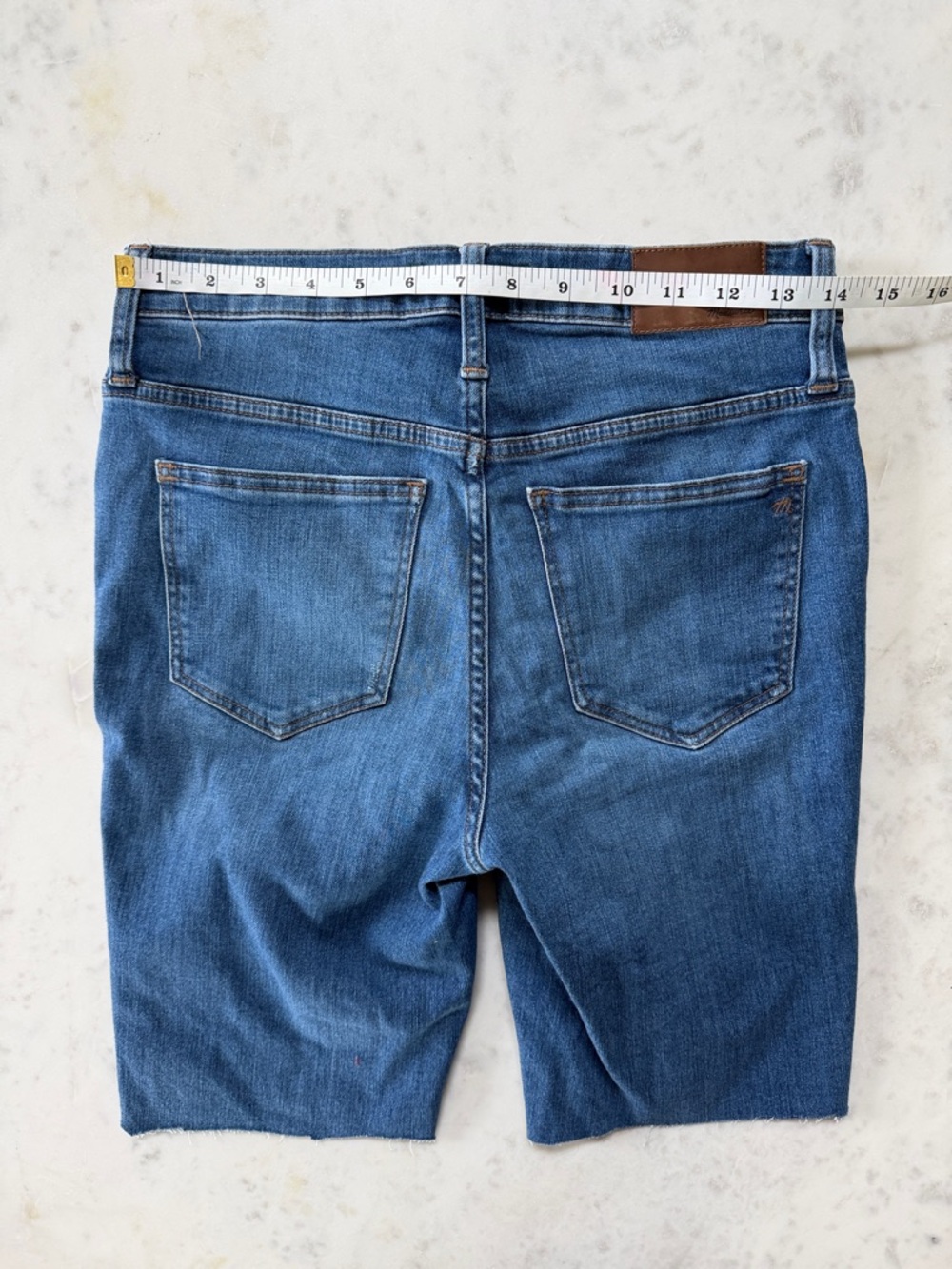 Madewell Women's Mid Blue Denim Bermuda Shorts - Picture 4 of 5
